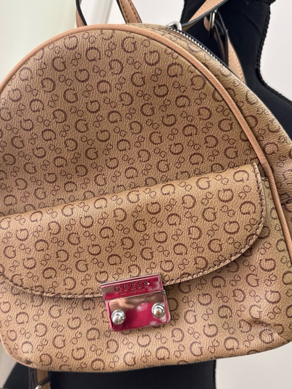 GUESS Tan Logo Mini Backpack - Tan